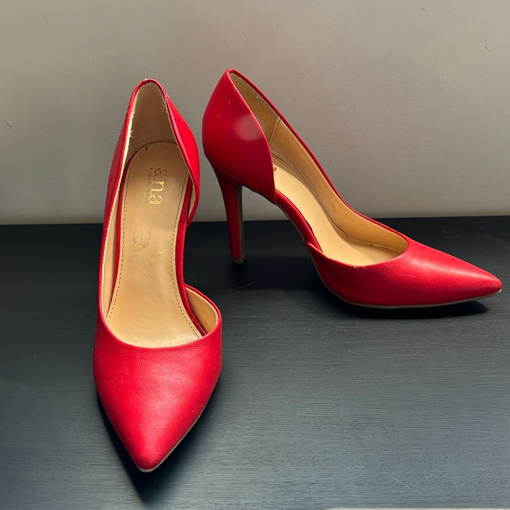 Red, pointed heels